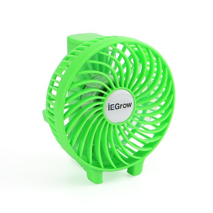 iEGrow Portable USB Mini Battery Fans with Umbrella Hanging and Metal Clip(Black) N32
