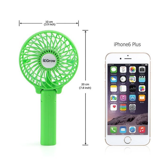 iEGrow Portable USB Mini Battery Fans with Umbrella Hanging and Metal Clip(Black) N33