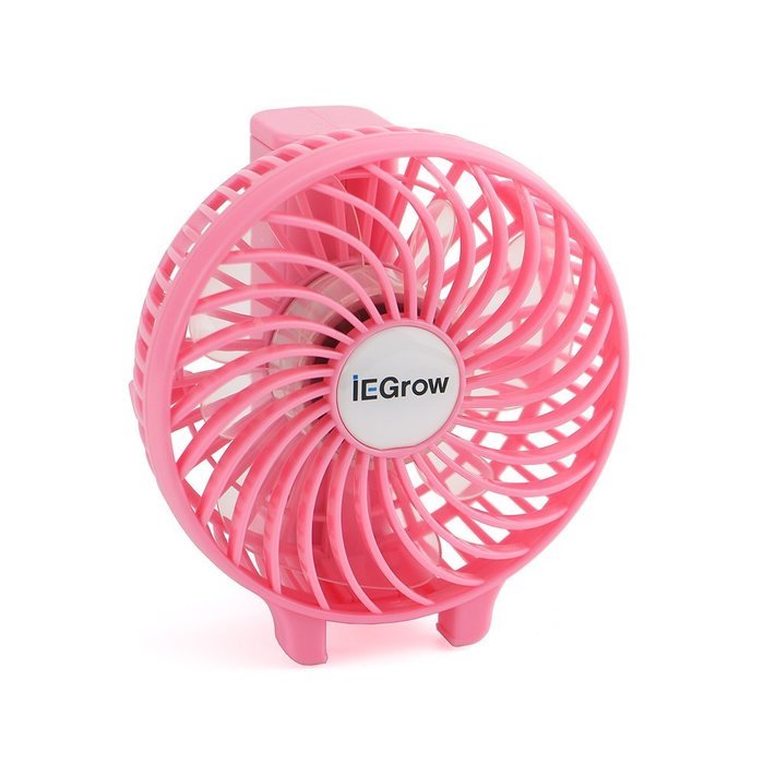 iEGrow Portable USB Mini Battery Fans with Umbrella Hanging and Metal Clip(Black) N34