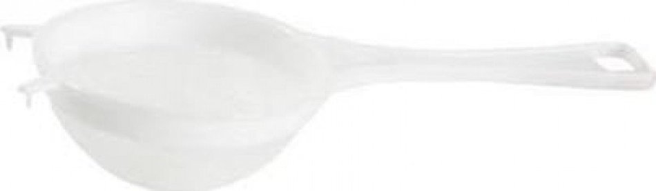 Chef Aid White Plastic Tea Strainer With Nylon Mesh