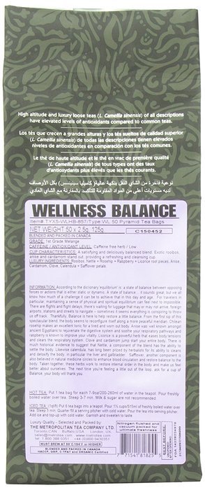 Metropolitan Tea 50 Count Pyramid Shaped Teabags, Balance