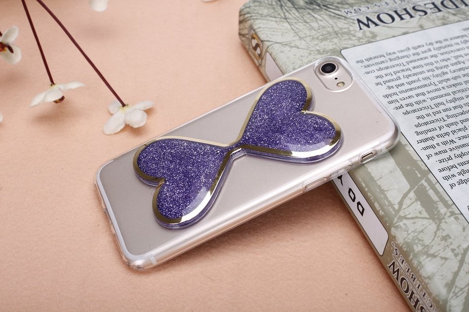iPhone 7 Case,Phezen Bling Glitter Soft Gel Clear TPU Case for iPhone 7 ,Glow in the Dark Luminous Heart Flowing... N9