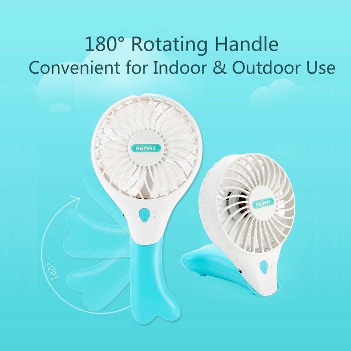REMAX USB Fan Battery Rechargeable 2200mAh 18650 Mini Electric Fan 4.5h 4 Blades Clip on Desk Silent Blower N27