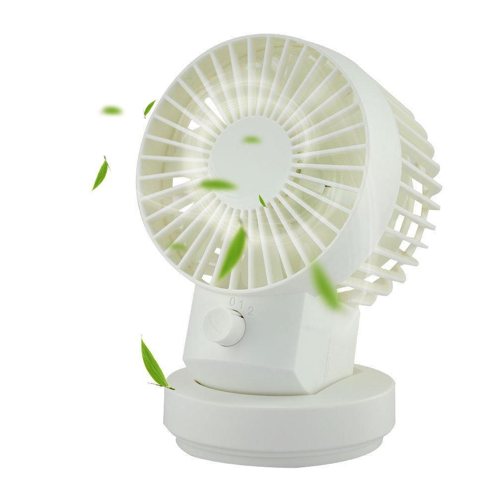 Welltop USB Mini Fan 2 Speed Modes Dual Blades Mini Desk Fan ...