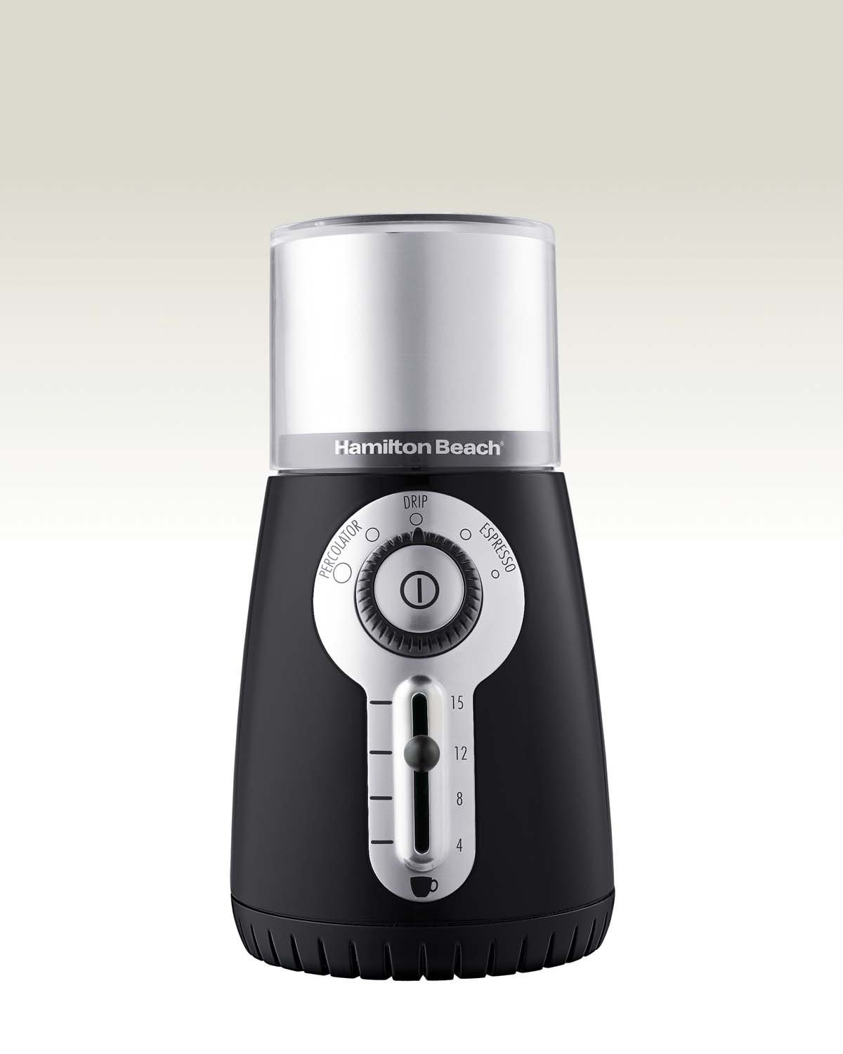 Hamilton Beach 80374 Custom Grind Hands-Free Whole Bean Coffee Grinder ...