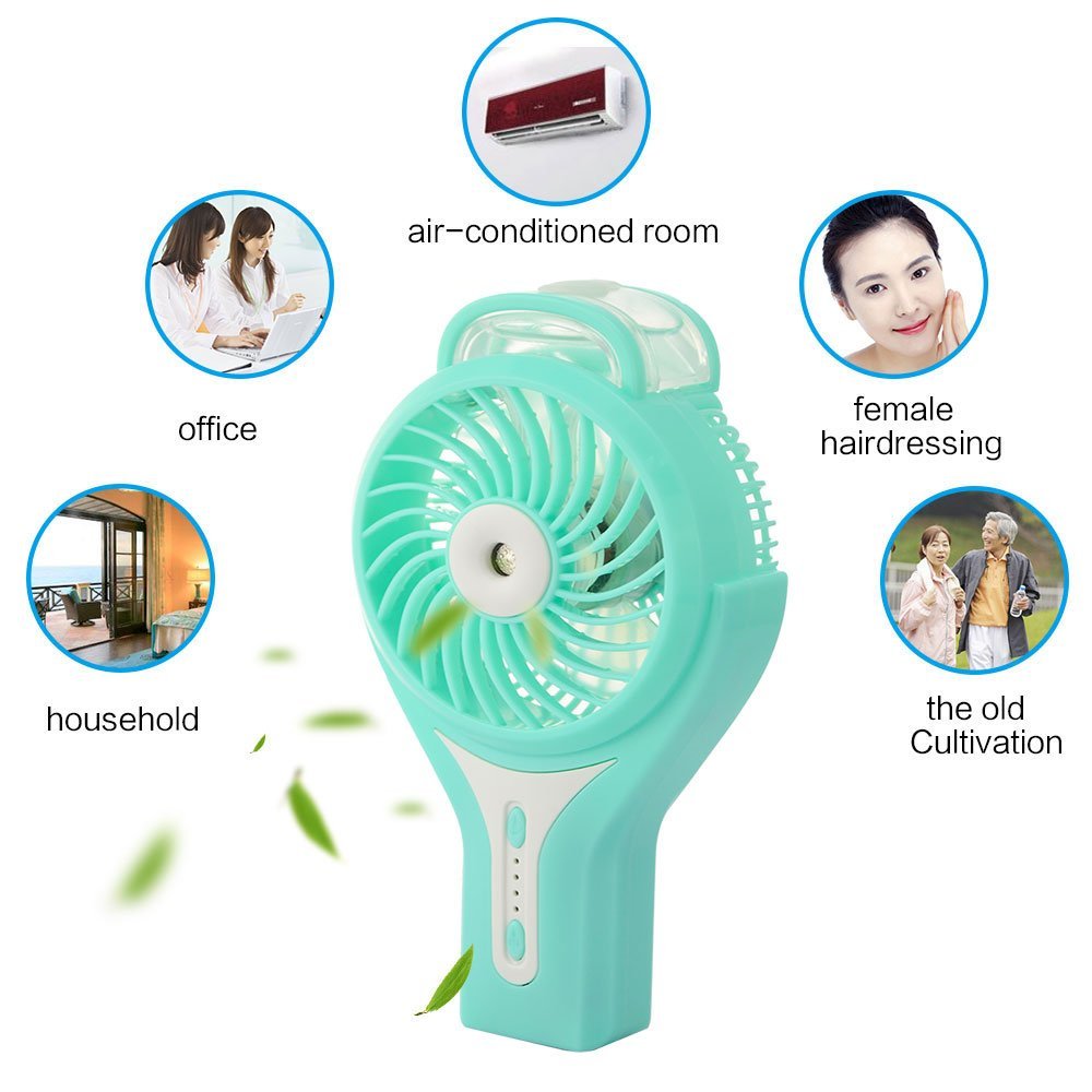 Topwell Handheld Mini USB Misting Fan Water Spray Fan Rechargeable ...