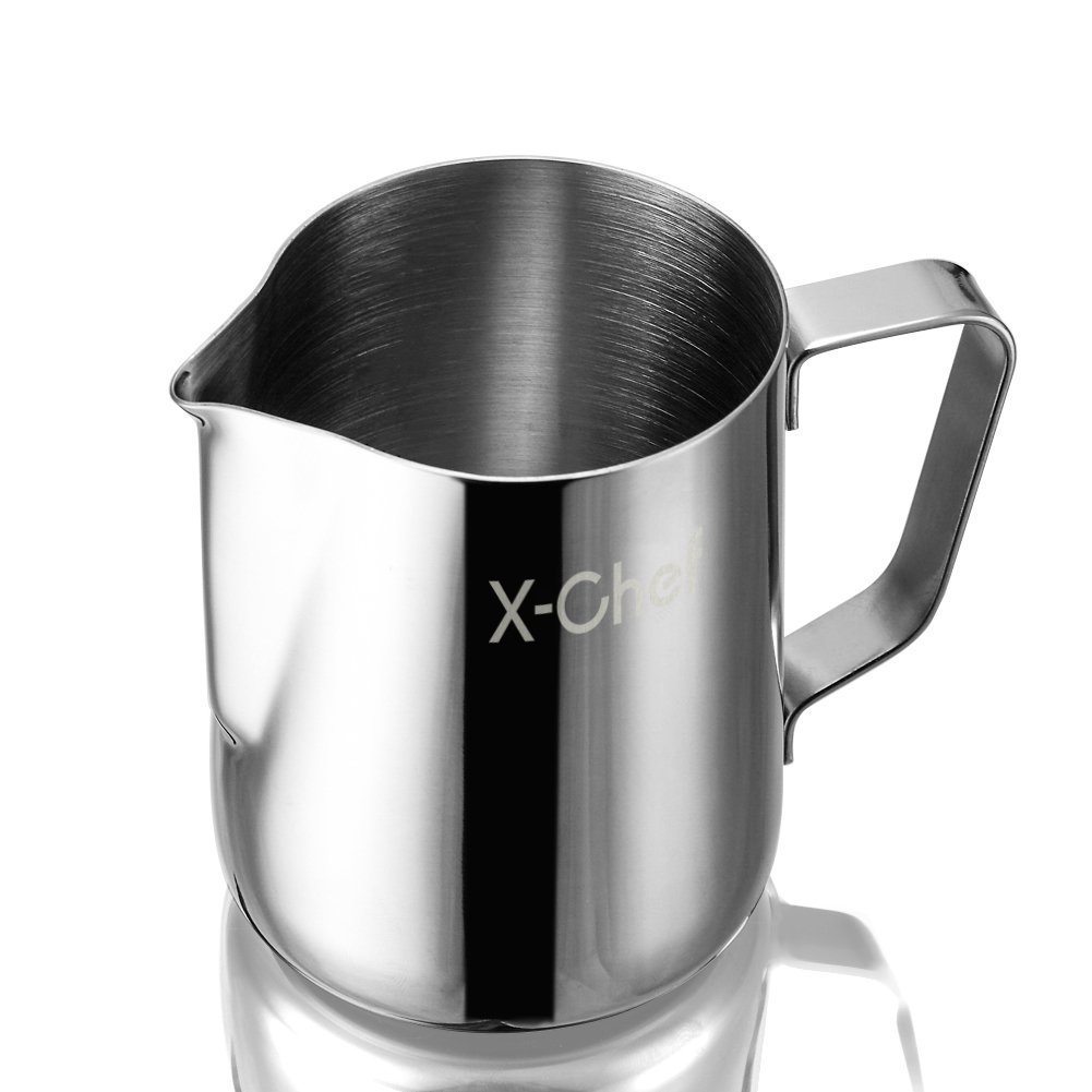 Milk Pitcher, X-Chef Stainless Steel Milk Cup Milk Frothing Pitcher ...