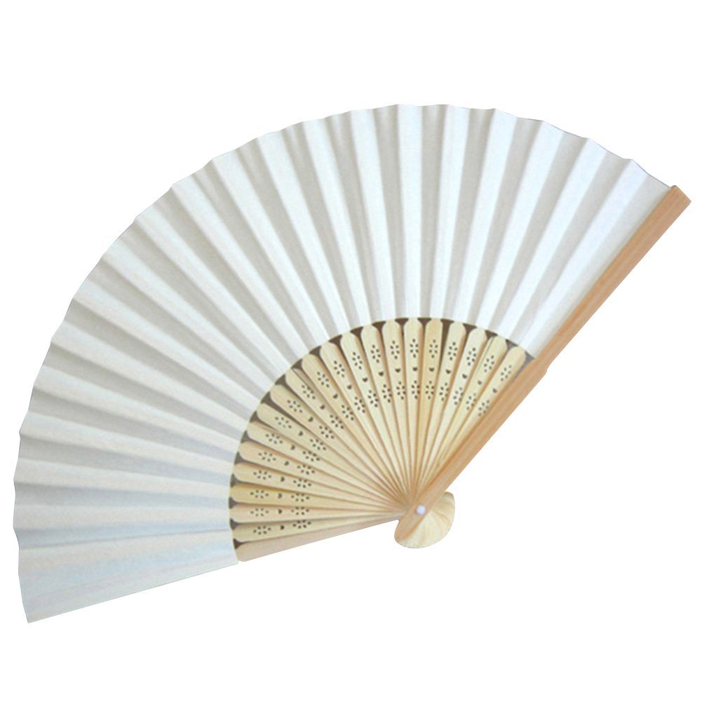 Weixinbuy Summer Folding Hand Held Paper Fans Wedding Party Decor ...