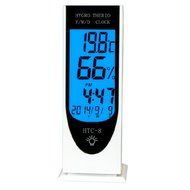 Jofan Shake to Light Blue LCD Indoor Humidity Monitor Gauge Temperature Sensor Hygrometer Thermometer with Time... N2