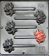 Bloomed Rose Lollipop Chocolate Candy Mold 247