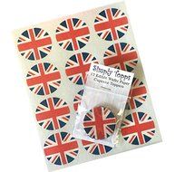 12 Union Jack rice paper fairy / cup cake 40mm toppers pre cut decoration