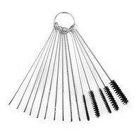 Anntlent 4 Inch Nylon Tube Brush Cleaning Set Carburetor Carbon Dirt Jet Remove 10 Cleaning Needles + 5 Brushes...