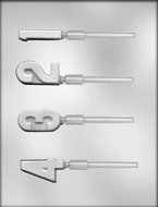 CK Products 2-Inch Number Sucker 1-2-3-4 Chocolate Mold