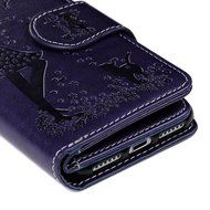 Badalink iPhone 7 Wallet Case (4.7&quot;) 9 Card Slots Plastic Mirror Flip Stand Case Embossed Flower Girl PU Leather... N24