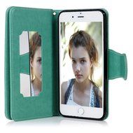 Badalink iPhone 7 Wallet Case (4.7&quot;) 9 Card Slots Plastic Mirror Flip Stand Case Embossed Flower Girl PU Leather... N28