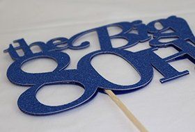 All About Details Blue The Big 8OH! Cake Topper