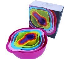 8 in 1 Premium Mixing Bowl Set By KP Solutions | 4 Anchor Hocking Measuring Cups, 1 Colander, 1 Mesh Sieve &amp; 2... N3