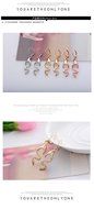 MENGDA Jewelry Set Gold Plated Pearl Pendant Necklace Dangle Earring Stud Set. (Pearl -3) N9