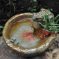 FEI&amp;S Ceramic fountain water humidifier Zhao Cai water fish tank water craft with frogs home ornaments ,28.52716 CM
