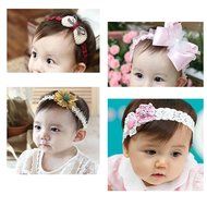 KAKA(TM) 4 Styles Baby Girl's Beautiful Lace Flower Headbands N2