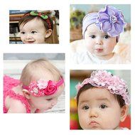 KAKA(TM) 4 Styles Baby Girl's Beautiful Lace Flower Headbands N3