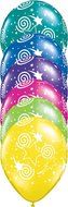 Pioneer Balloon Company 50 Count Swirling Star-A-Round Latex Balloon, 11", Assorted N3
