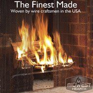 Midwest Hearth Fireplace Screen Mesh Curtain. 2 Panels Each 24" Wide. Includes Screen Pulls. Made in USA (20"... N9