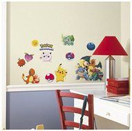 24 New ICONIC POKEMON Peel &amp; Stick WALL DECALS Boys Room Stickers Pikachu Decor