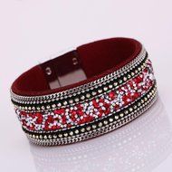 AutumnFall&reg; Women Bohemian Crystal Cowhide Bracelets Wrist Chains (Gray) N3
