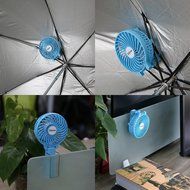 iEGrow Portable USB Mini Battery Fans with Umbrella Hanging and Metal Clip(Black) N35