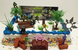 Teenage Mutant Ninja Turtles 25 Piece Birthday Cake Topper Set Featuring Sensei Splinter, Donatello, Leonardo,...