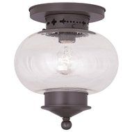 Livex Lighting 5036-07 Harbor 1-Light Ceiling Mount, Bronze by Livex Lighting