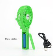 iEGrow Portable USB Mini Battery Fans with Umbrella Hanging and Metal Clip(Black) N40