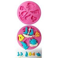 Sher FOUR-C Silicone Fondant Mold Sailboats Cake Decorating Supplies Color Pink
