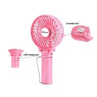 iEGrow Portable USB Mini Battery Fans with Umbrella Hanging and Metal Clip(Black) N43