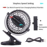 BLUBOON Rechargeable Battery Clip on Fan, Quietness, Adjustable (Black) N4