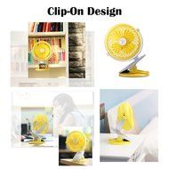 REMAX USB Fan Battery Rechargeable 2200mAh 18650 Mini Electric Fan 4.5h 4 Blades Clip on Desk Silent Blower N29