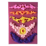 LYNCH Embroidered Art Deco Silicone Mold Sugar Craft DIY Gum Paste Baking Tools,Pink