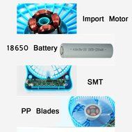 REMAX USB Fan Battery Rechargeable 2200mAh 18650 Mini Electric Fan 4.5h 4 Blades Clip on Desk Silent Blower N31