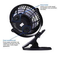 Bomwill 5-inch Clip-on Fan USB 360 Degree Tilt Adjustable Electric Personal Air-Circulator Clip fan for Desk/table... N14
