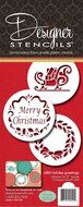 Designer Stencils C385 Holiday Christmas Greetings Cake Stencils, Beige/semi-transparent