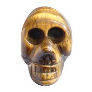 JOVIVI Hand Carved Natural Gemstone Healing Reiki Skull Head Statue Figurine 1.5 inches w/Box (Turquoise) N6