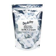 2 Gram Pack of 100 &quot;Dry&amp;dry&quot; Silica Gel Packets Desiccant Dehumidifiers N4