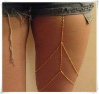 gold Leg Chain, Body Chain, Thigh Chain, Harness, Body Jewelry, Festival Accessory