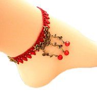 Susenstone&reg;Handmade Women Jewelry Gothic Cherry Lace Ankle Foot Jewelry N2