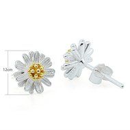 Morenitor[TM] Jewelry Earrings Stud 18k Gold-plated 100% 925 Sterling Silver Daisy Flower Stud Earring. N18