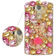 LG G5 Case, LG G5 Bling Case-Spritech(TM) 3D Handmade Colorful Diamond Bling with Butterfly Flower Decoration... N22