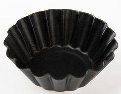 3" Primitive Black Metal Fluted Candle Pan Tart Mold Set of 10 N2