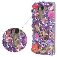 LG G5 Case, LG G5 Bling Case-Spritech(TM) 3D Handmade Colorful Diamond Bling with Butterfly Flower Decoration... N26