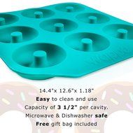 Large Donut Pan &ndash; Non-stick Silicone Donut Mold Made Of Heavy Duty, Heat Resistant Material To Bake 9 Full Size...